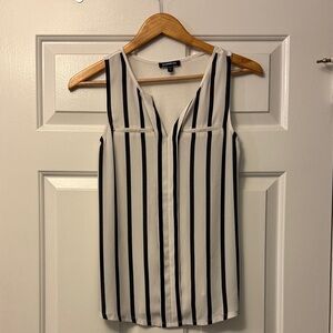 Express Black and White Striped Blouse